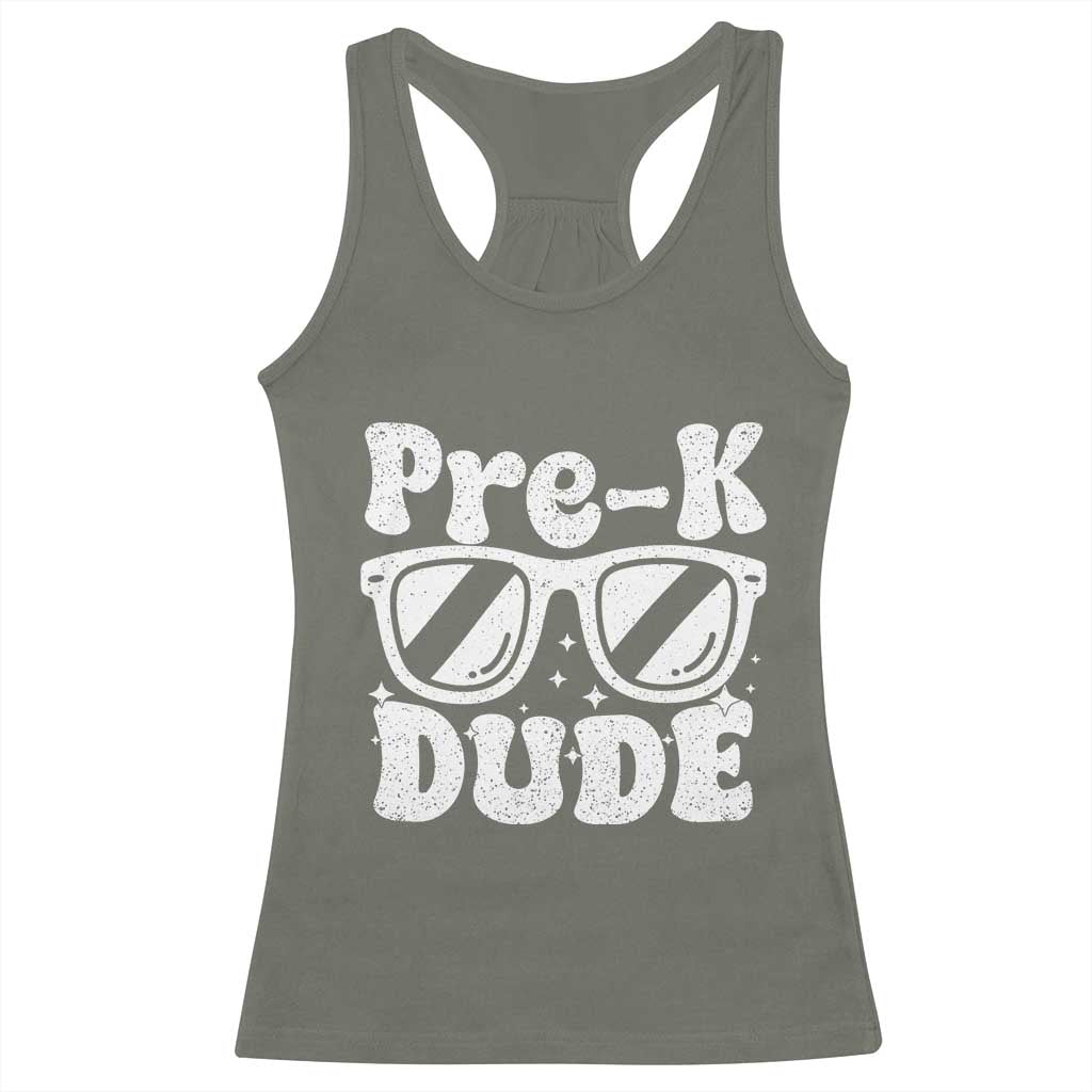 Pre-k Dude Racerback Tank Top Funny Back to School First Day of Preschool - Wonder Print Shop