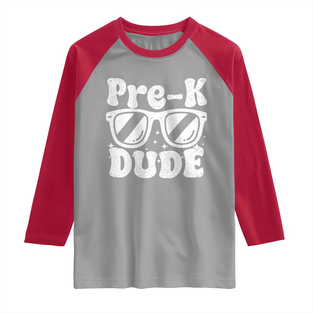 Pre-k Dude Raglan Shirt Funny Back to School First Day of Preschool - Wonder Print Shop