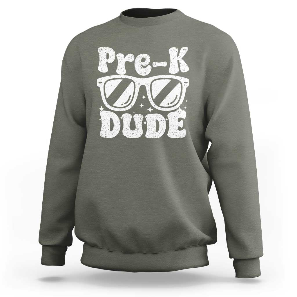 Pre-k Dude Sweatshirt Funny Back to School First Day of Preschool - Wonder Print Shop