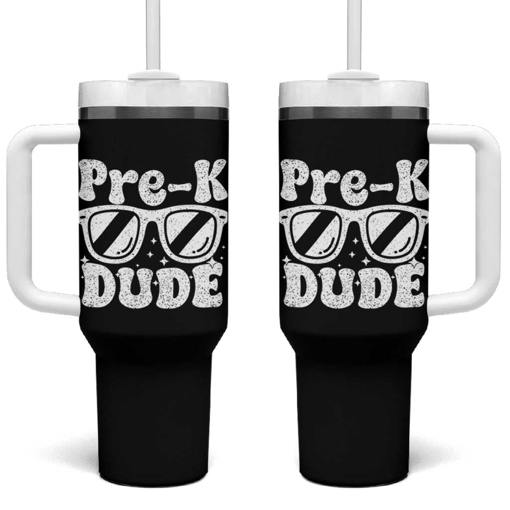 Pre-k Dude Tumbler With Handle Funny Back to School First Day of Preschool - Wonder Print Shop
