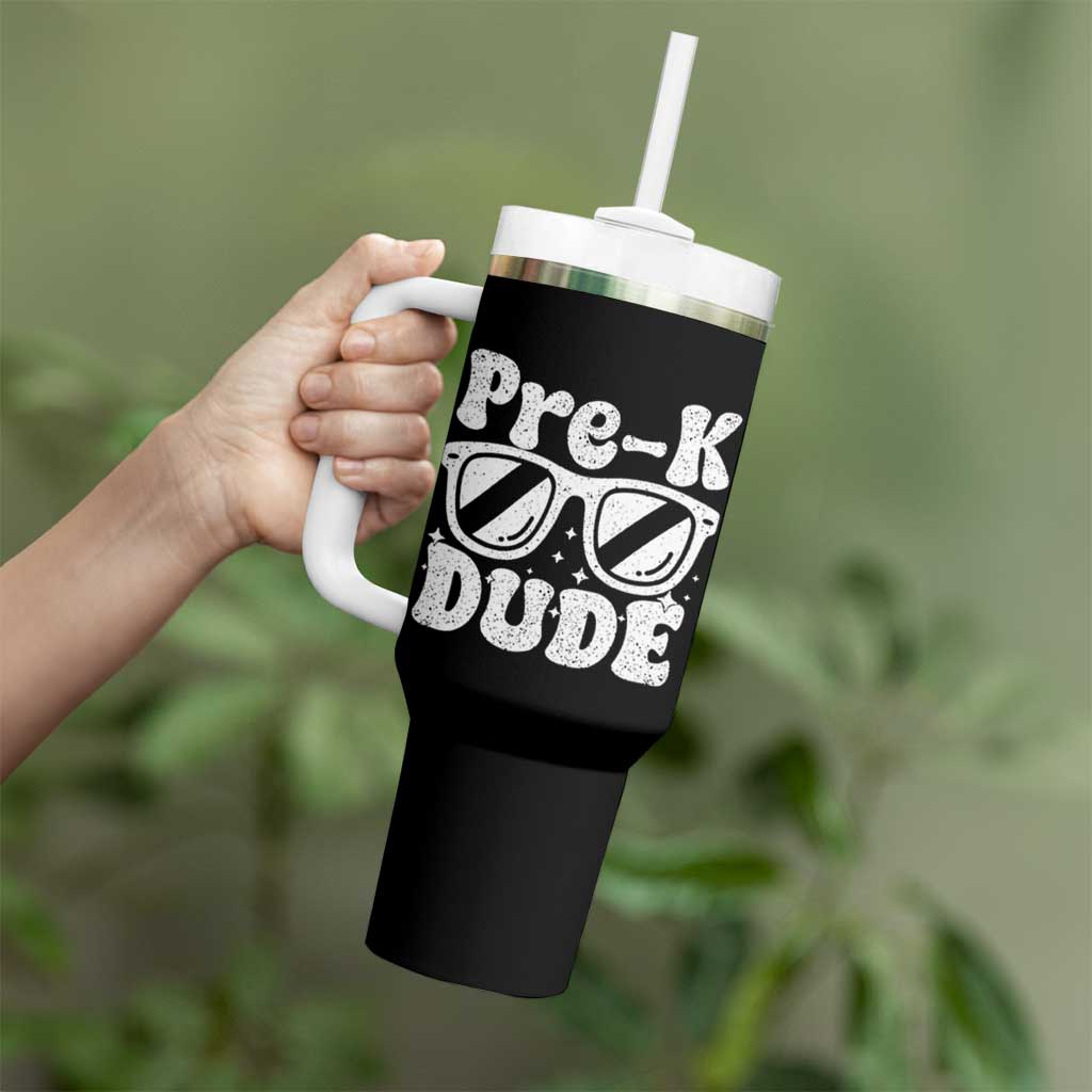 Pre-k Dude Tumbler With Handle Funny Back to School First Day of Preschool - Wonder Print Shop