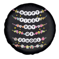 Happy First Day Of School Spare Tire Cover Teacher Kids Back To School Bracelets - Wonder Print Shop