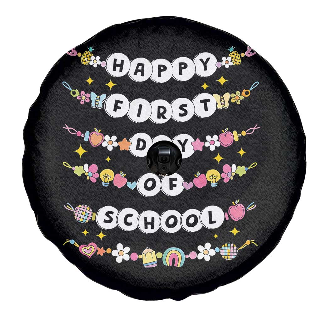 Happy First Day Of School Spare Tire Cover Teacher Kids Back To School Bracelets - Wonder Print Shop