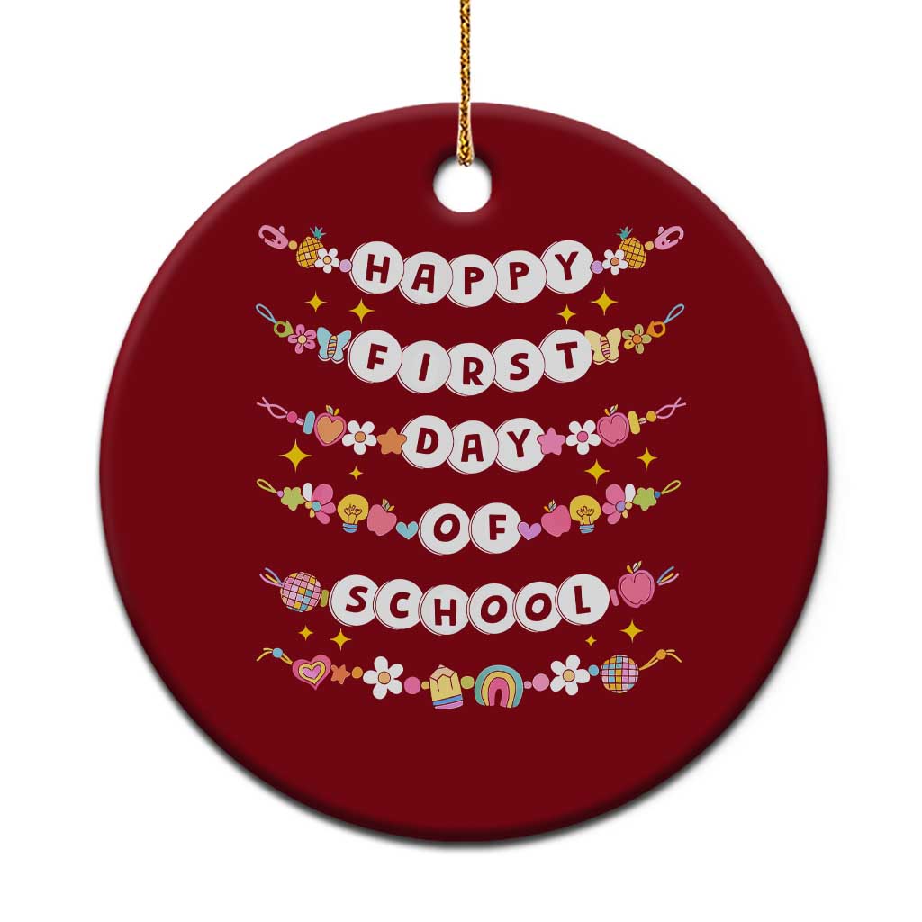 Happy First Day Of School Ceramic Ornament Teacher Kids Back To School Bracelets - Wonder Print Shop