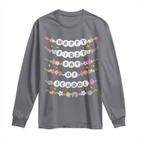 Happy First Day Of School Long Sleeve Shirt Teacher Kids Back To School Bracelets - Wonder Print Shop