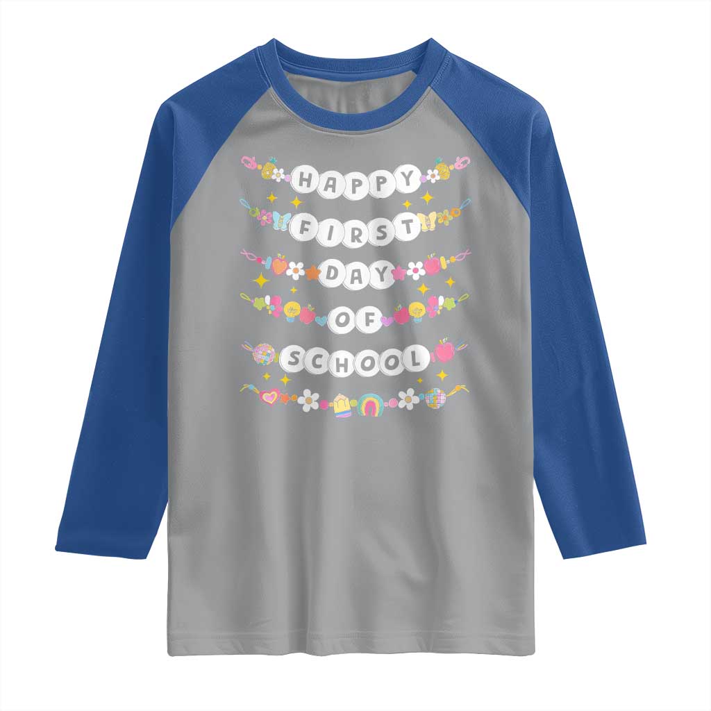 Happy First Day Of School Raglan Shirt Teacher Kids Back To School Bracelets - Wonder Print Shop