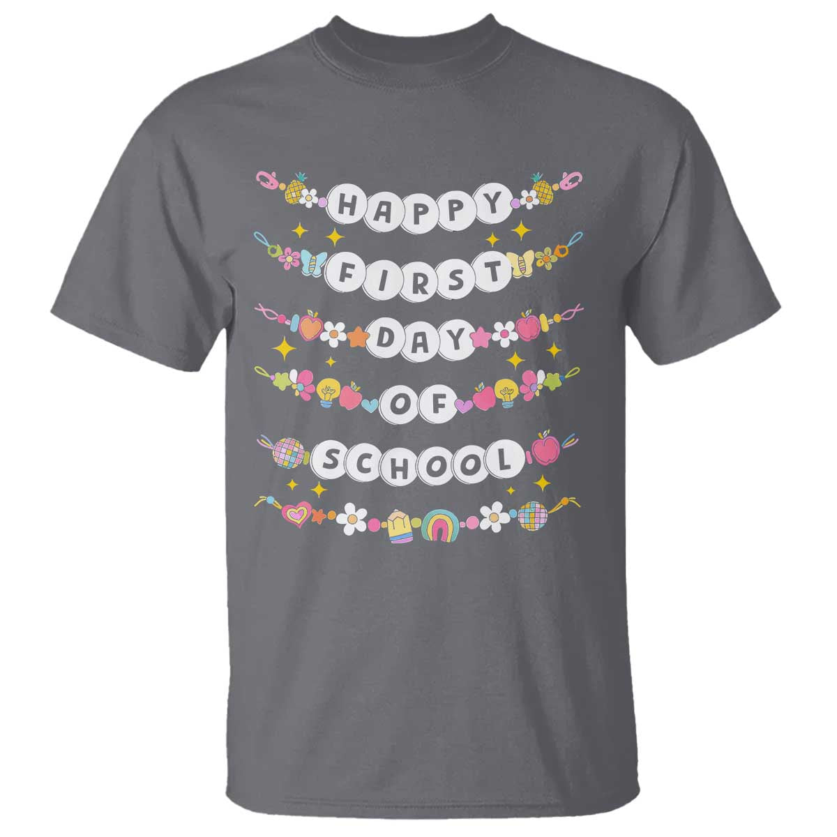 Happy First Day Of School T Shirt Teacher Kids Back To School Bracelets - Wonder Print Shop