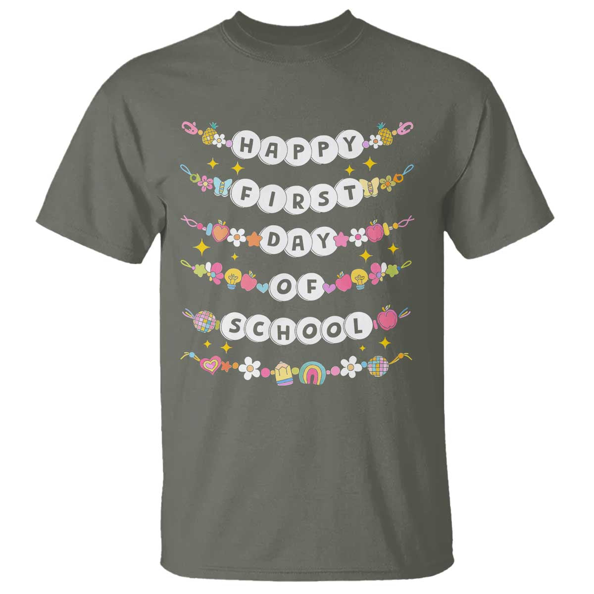 Happy First Day Of School T Shirt Teacher Kids Back To School Bracelets - Wonder Print Shop