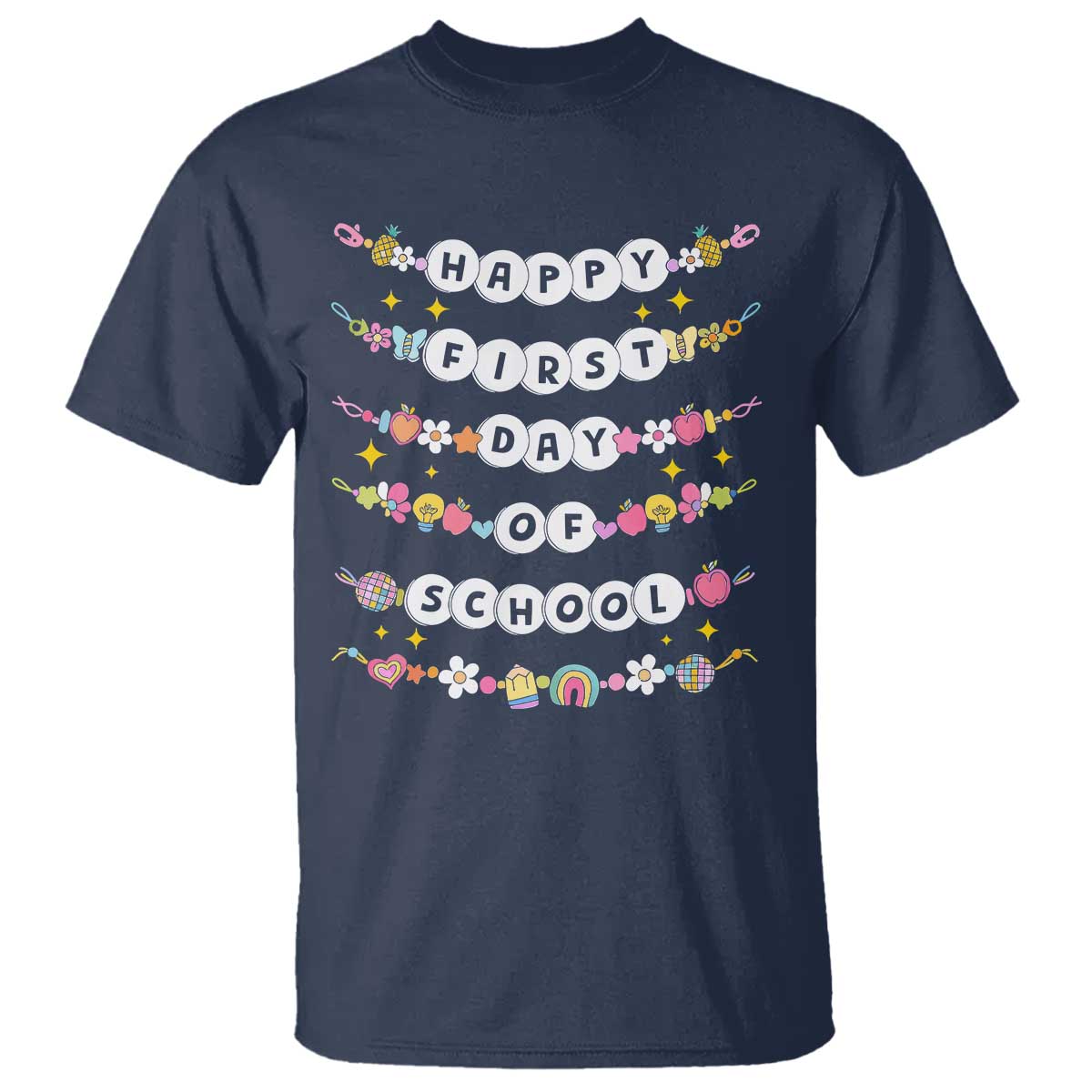 Happy First Day Of School T Shirt Teacher Kids Back To School Bracelets - Wonder Print Shop