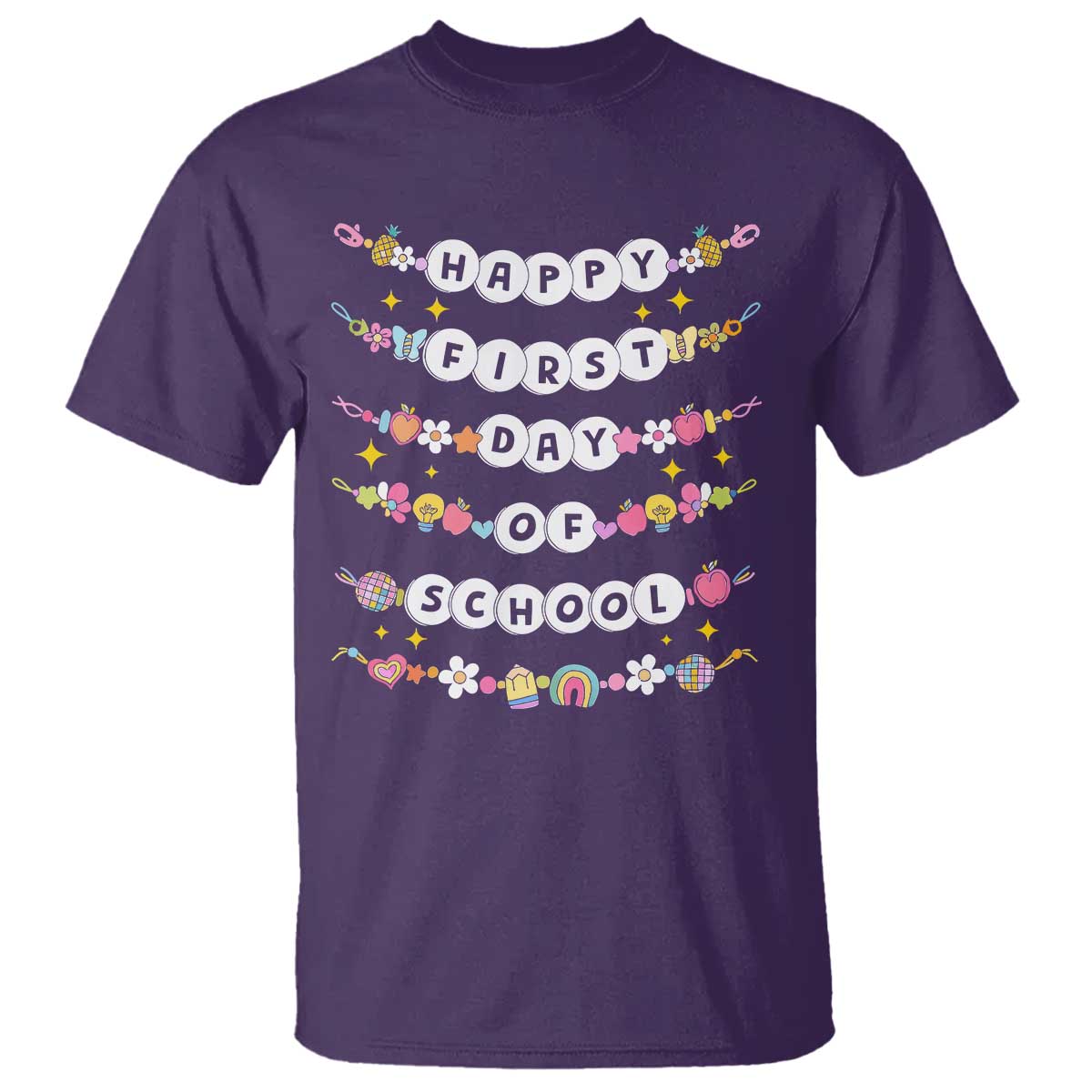 Happy First Day Of School T Shirt Teacher Kids Back To School Bracelets - Wonder Print Shop
