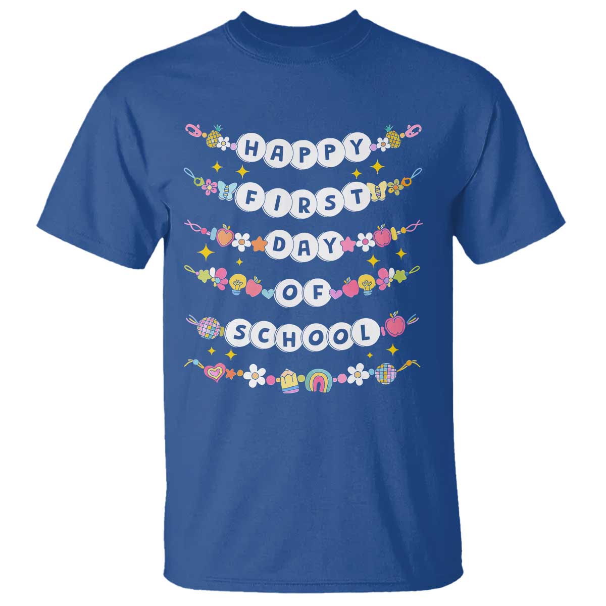 Happy First Day Of School T Shirt Teacher Kids Back To School Bracelets - Wonder Print Shop