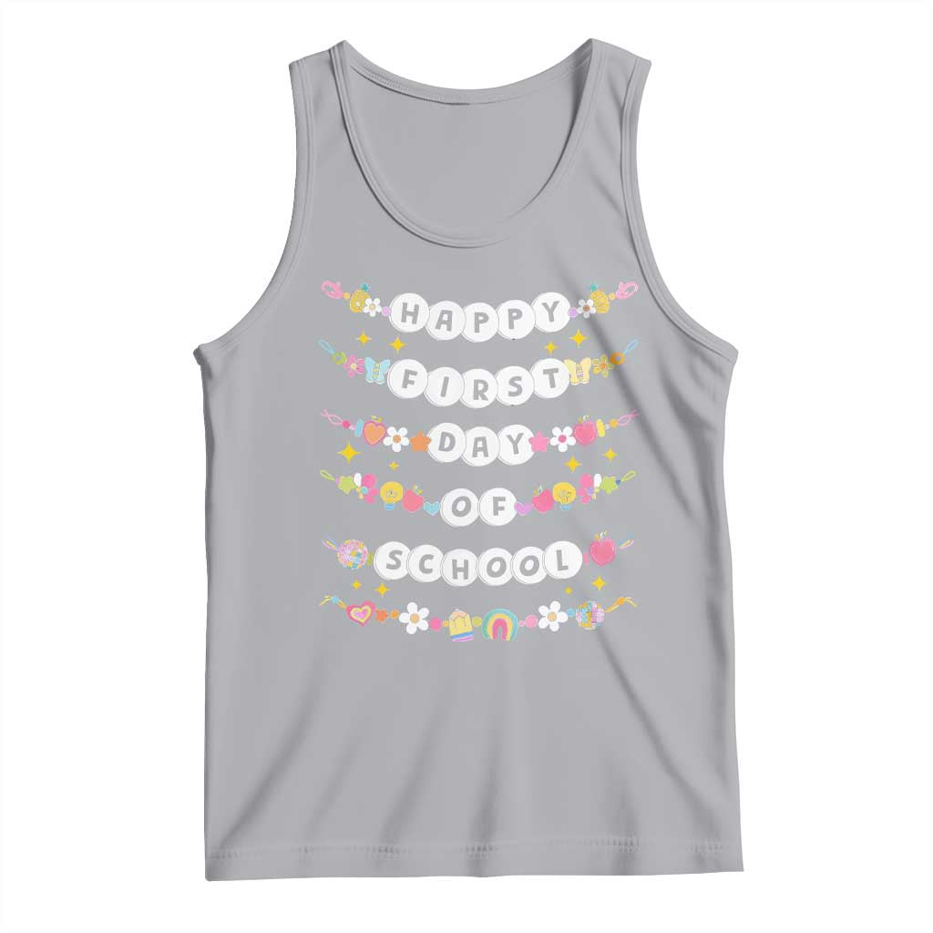 Happy First Day Of School Tank Top Teacher Kids Back To School Bracelets - Wonder Print Shop