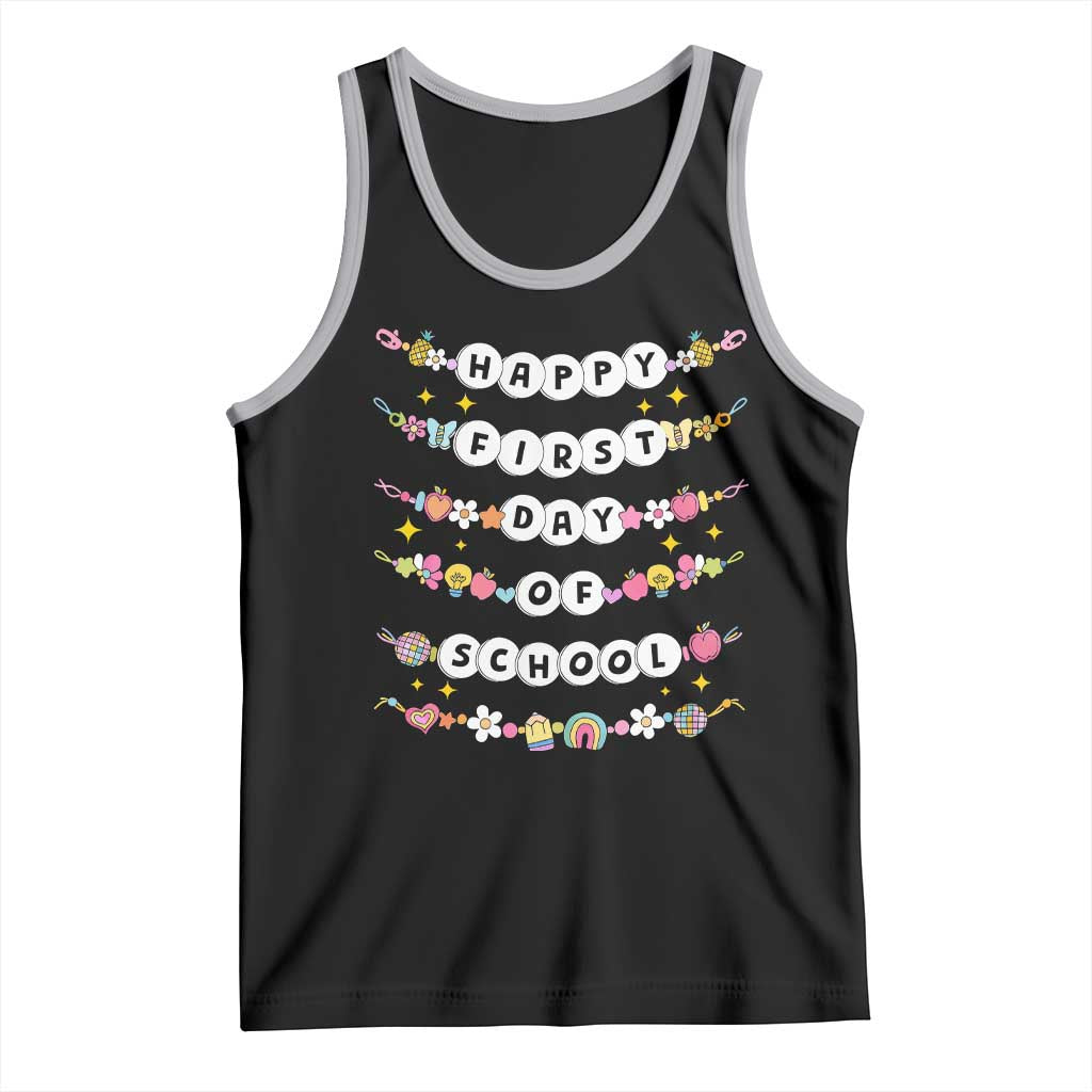 Happy First Day Of School Tank Top Teacher Kids Back To School Bracelets - Wonder Print Shop