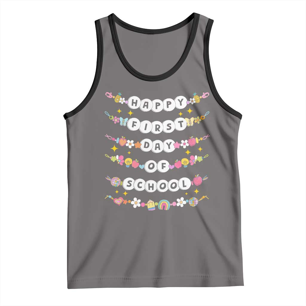 Happy First Day Of School Tank Top Teacher Kids Back To School Bracelets - Wonder Print Shop