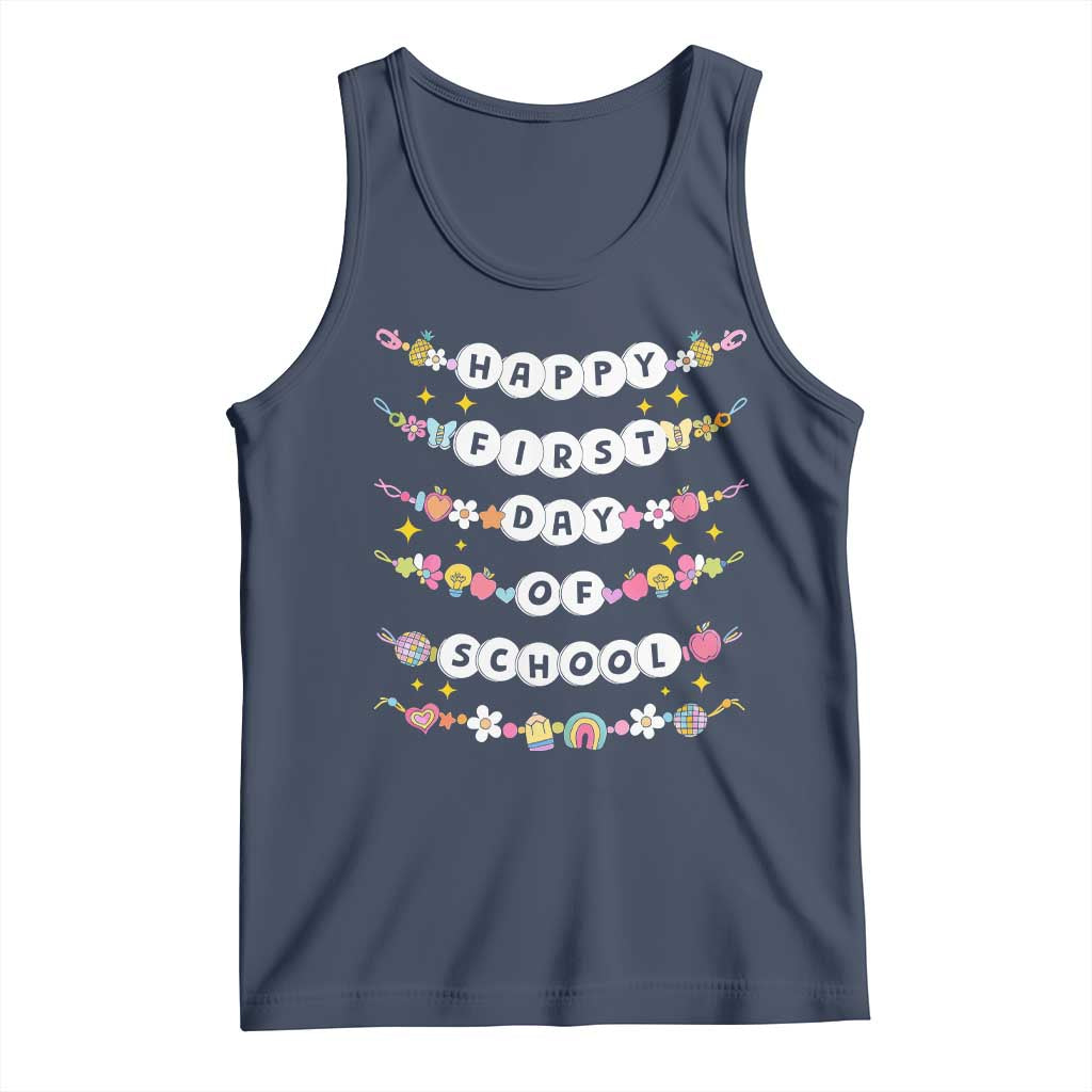 Happy First Day Of School Tank Top Teacher Kids Back To School Bracelets - Wonder Print Shop