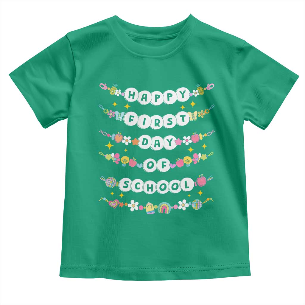 Happy First Day Of School Toddler T Shirt Teacher Kids Back To School Bracelets - Wonder Print Shop