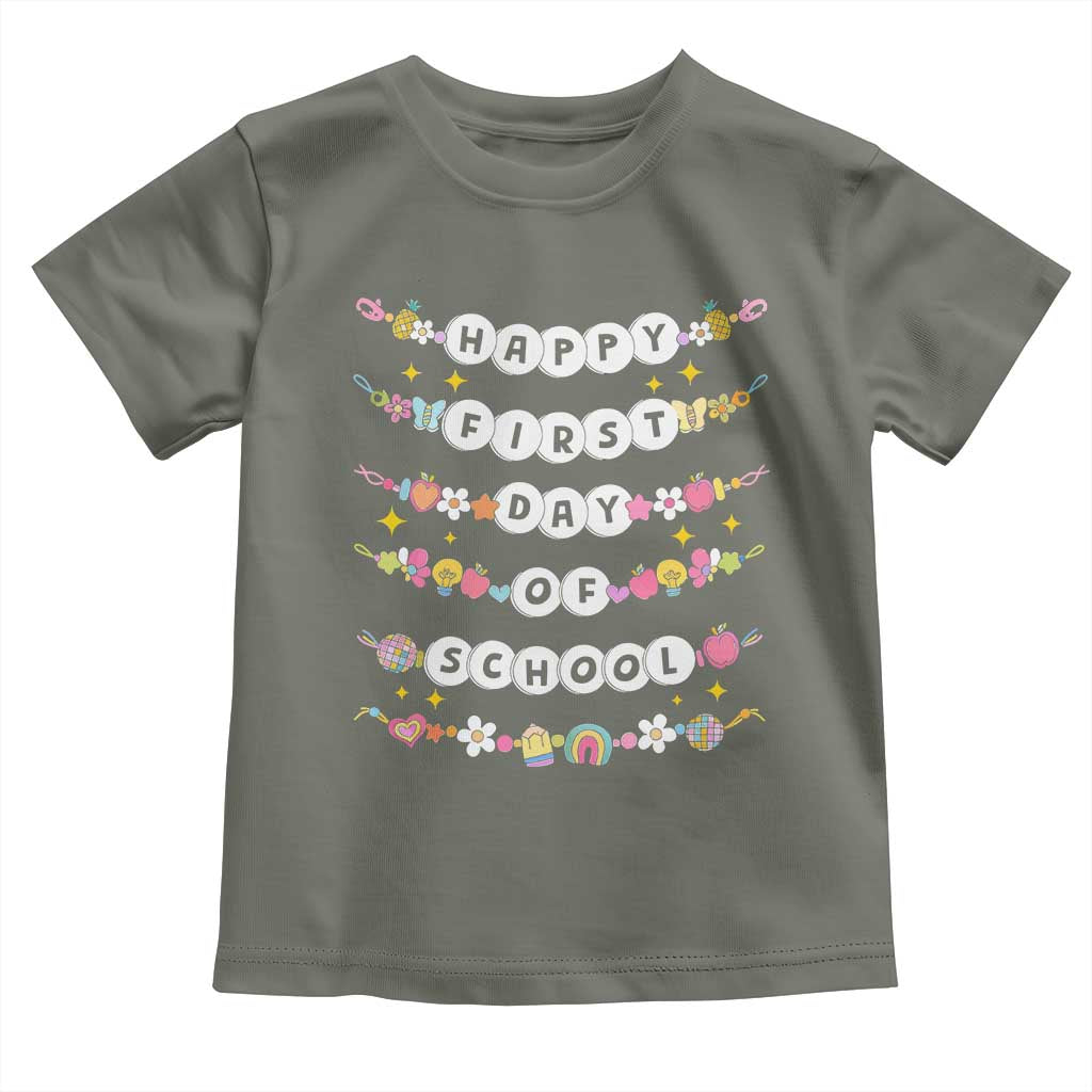 Happy First Day Of School Toddler T Shirt Teacher Kids Back To School Bracelets - Wonder Print Shop
