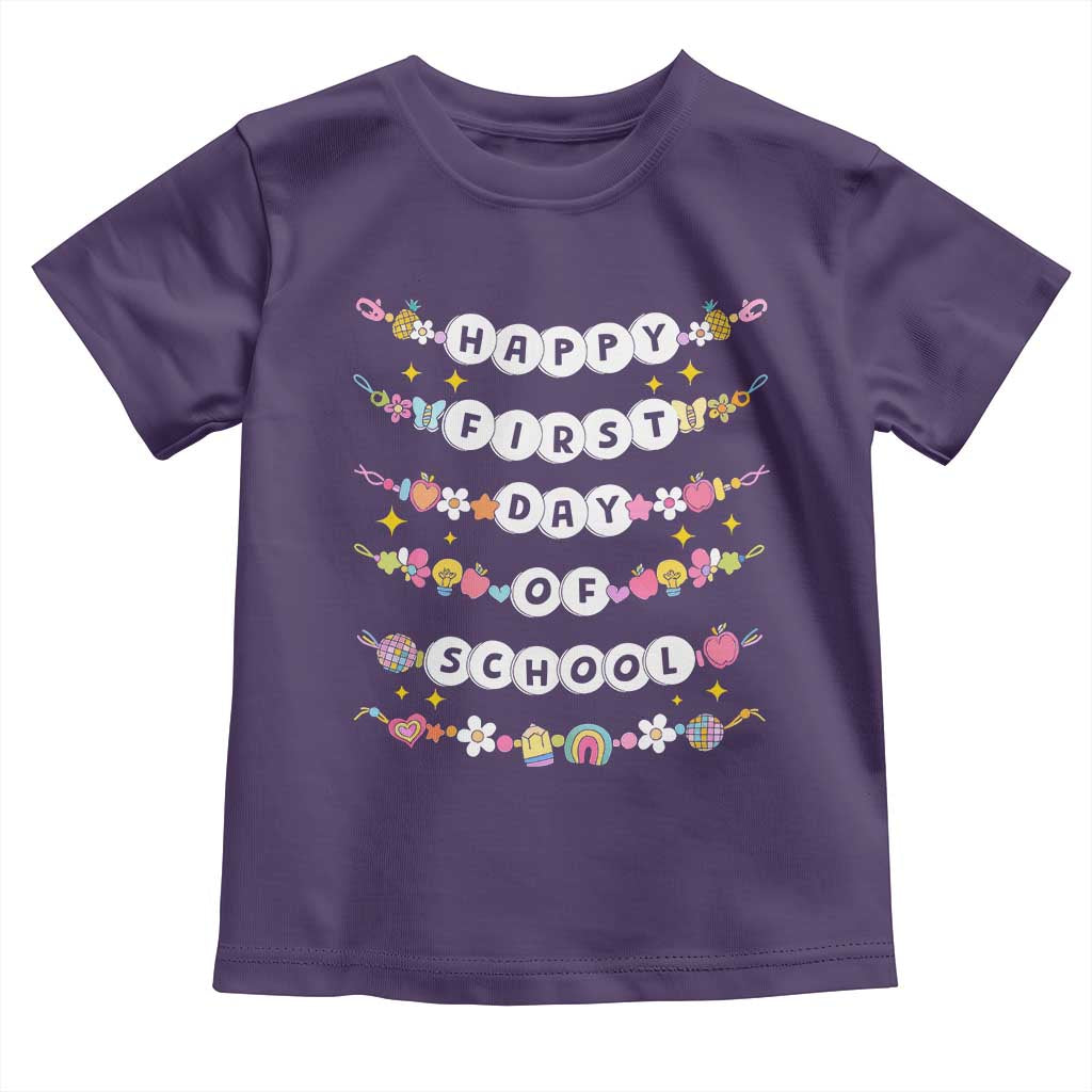 Happy First Day Of School Toddler T Shirt Teacher Kids Back To School Bracelets - Wonder Print Shop