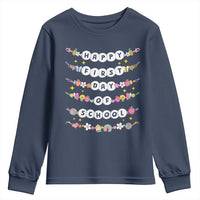 Happy First Day Of School Youth Sweatshirt Teacher Kids Back To School Bracelets - Wonder Print Shop