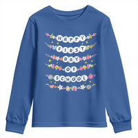 Happy First Day Of School Youth Sweatshirt Teacher Kids Back To School Bracelets - Wonder Print Shop