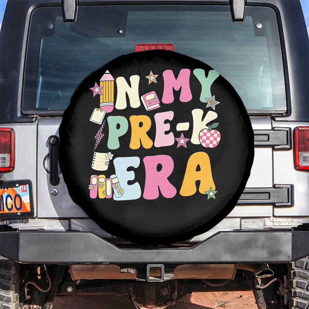 In My Pre-K Era Spare Tire Cover Girl Back To School Cute PreSchool Teacher - Wonder Print Shop