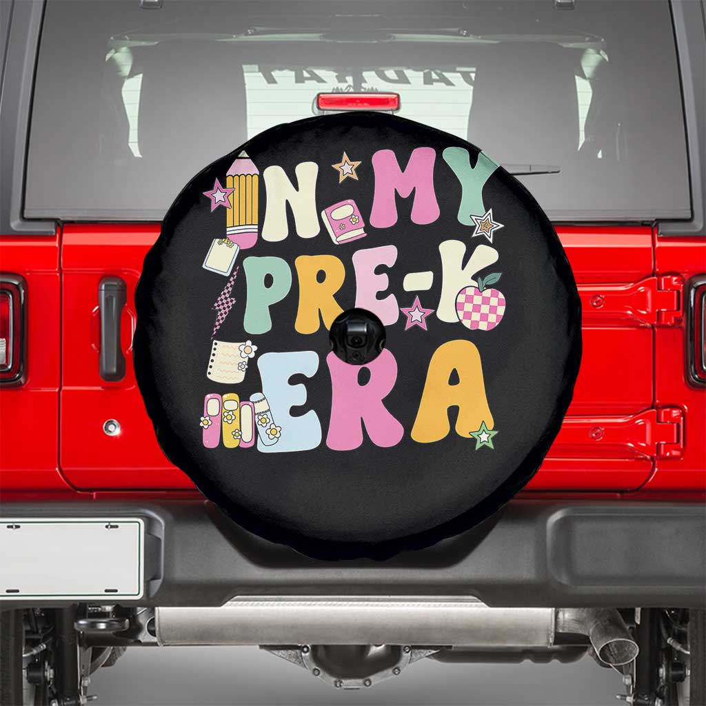 In My Pre-K Era Spare Tire Cover Girl Back To School Cute PreSchool Teacher - Wonder Print Shop