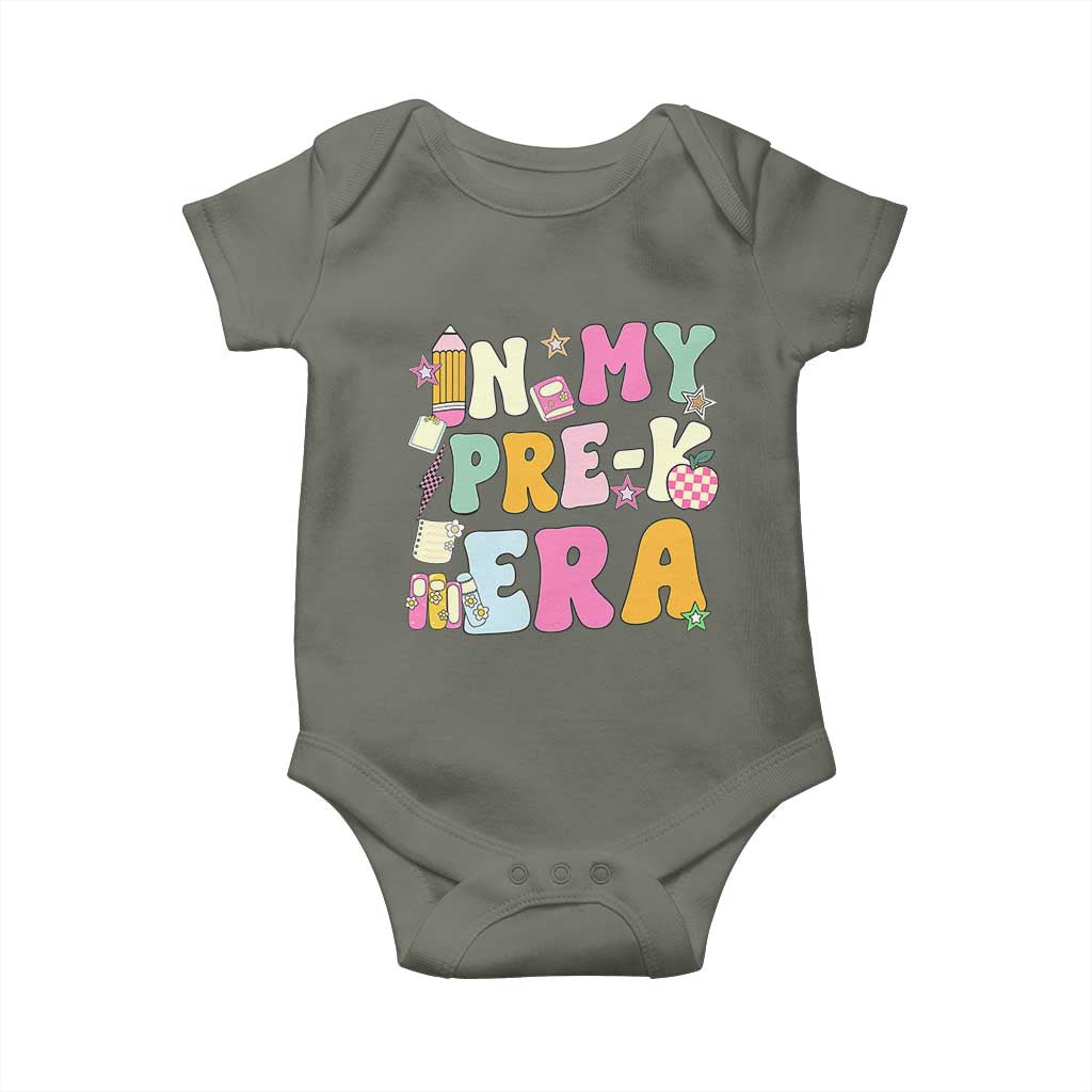 In My Pre-K Era Baby Onesie Girl Back To School Cute PreSchool Teacher - Wonder Print Shop