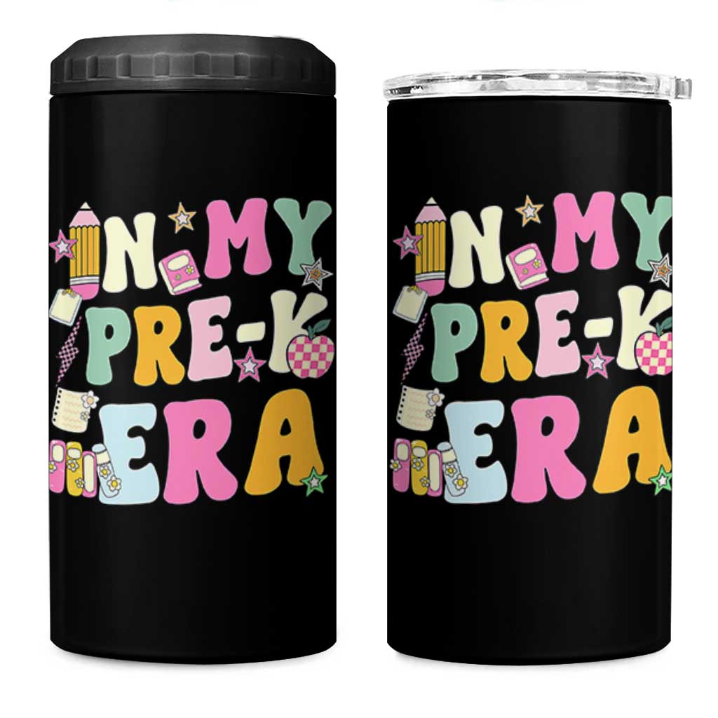 In My Pre-K Era 4 in 1 Can Cooler Tumbler Girl Back To School Cute PreSchool Teacher - Wonder Print Shop