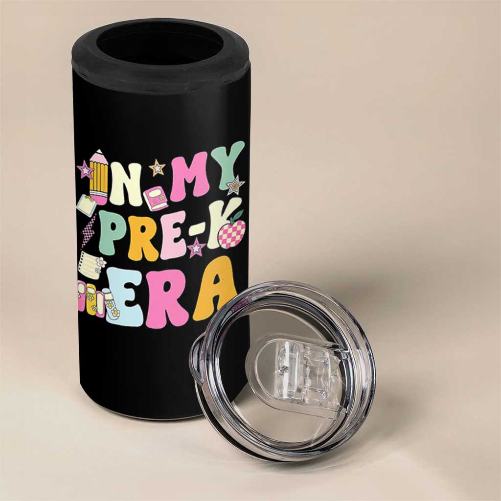 In My Pre-K Era 4 in 1 Can Cooler Tumbler Girl Back To School Cute PreSchool Teacher - Wonder Print Shop