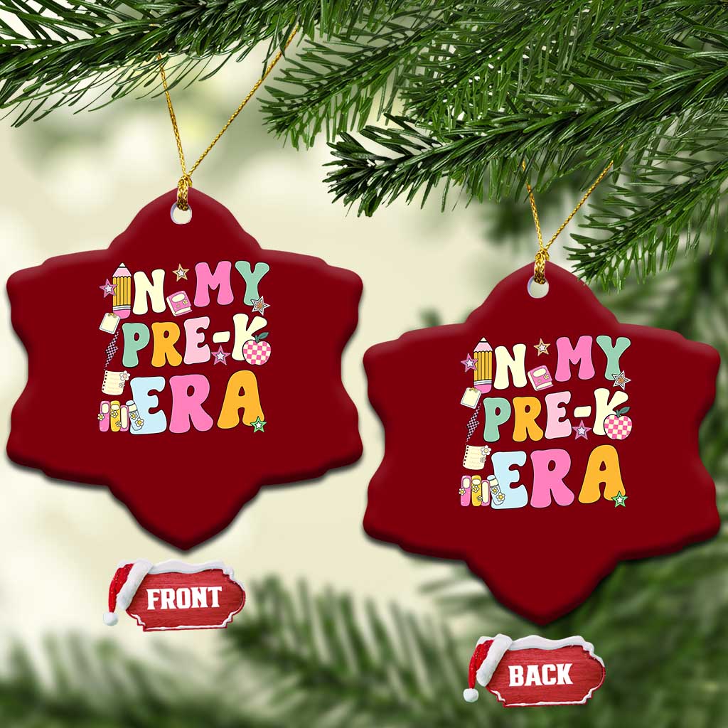 In My Pre-K Era Ceramic Ornament Girl Back To School Cute PreSchool Teacher - Wonder Print Shop