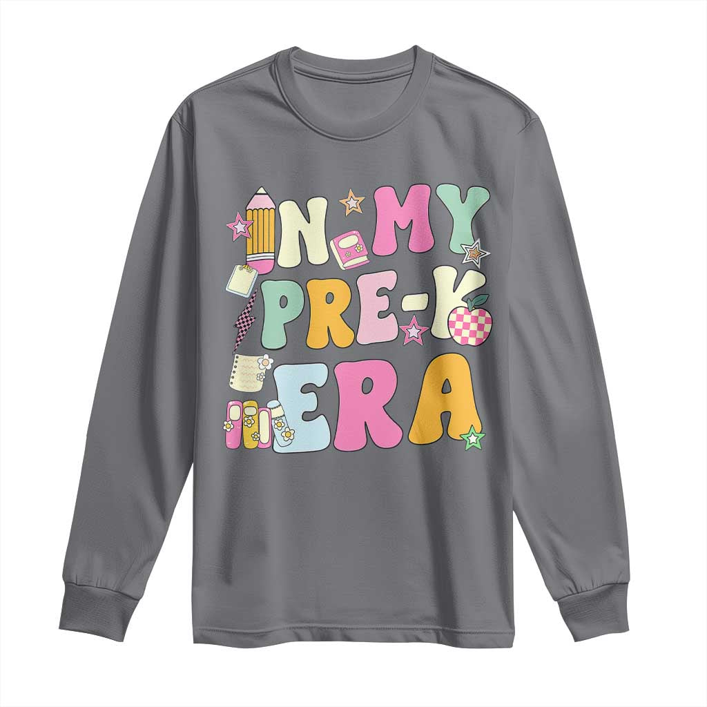In My Pre-K Era Long Sleeve Shirt Girl Back To School Cute PreSchool Teacher - Wonder Print Shop