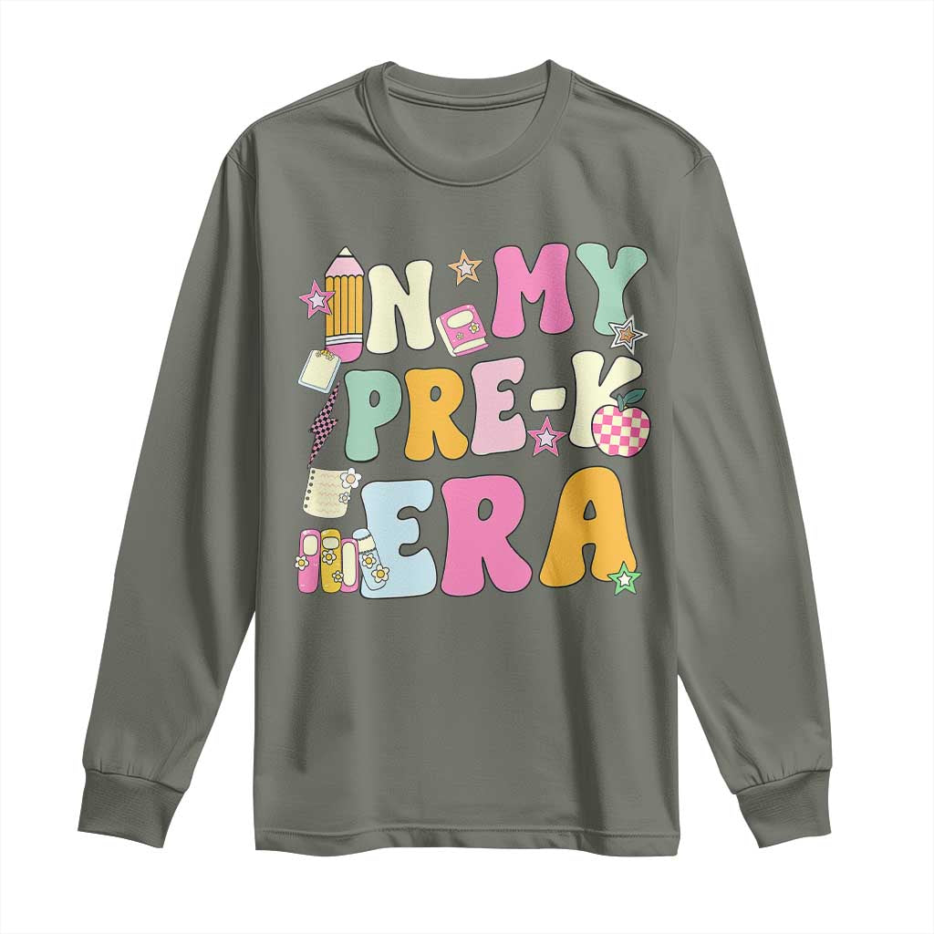 In My Pre-K Era Long Sleeve Shirt Girl Back To School Cute PreSchool Teacher - Wonder Print Shop