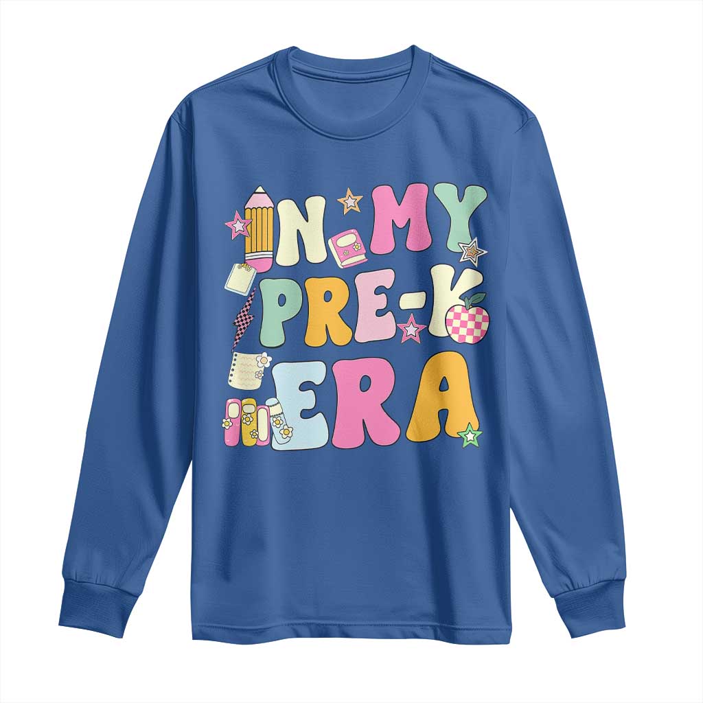 In My Pre-K Era Long Sleeve Shirt Girl Back To School Cute PreSchool Teacher - Wonder Print Shop