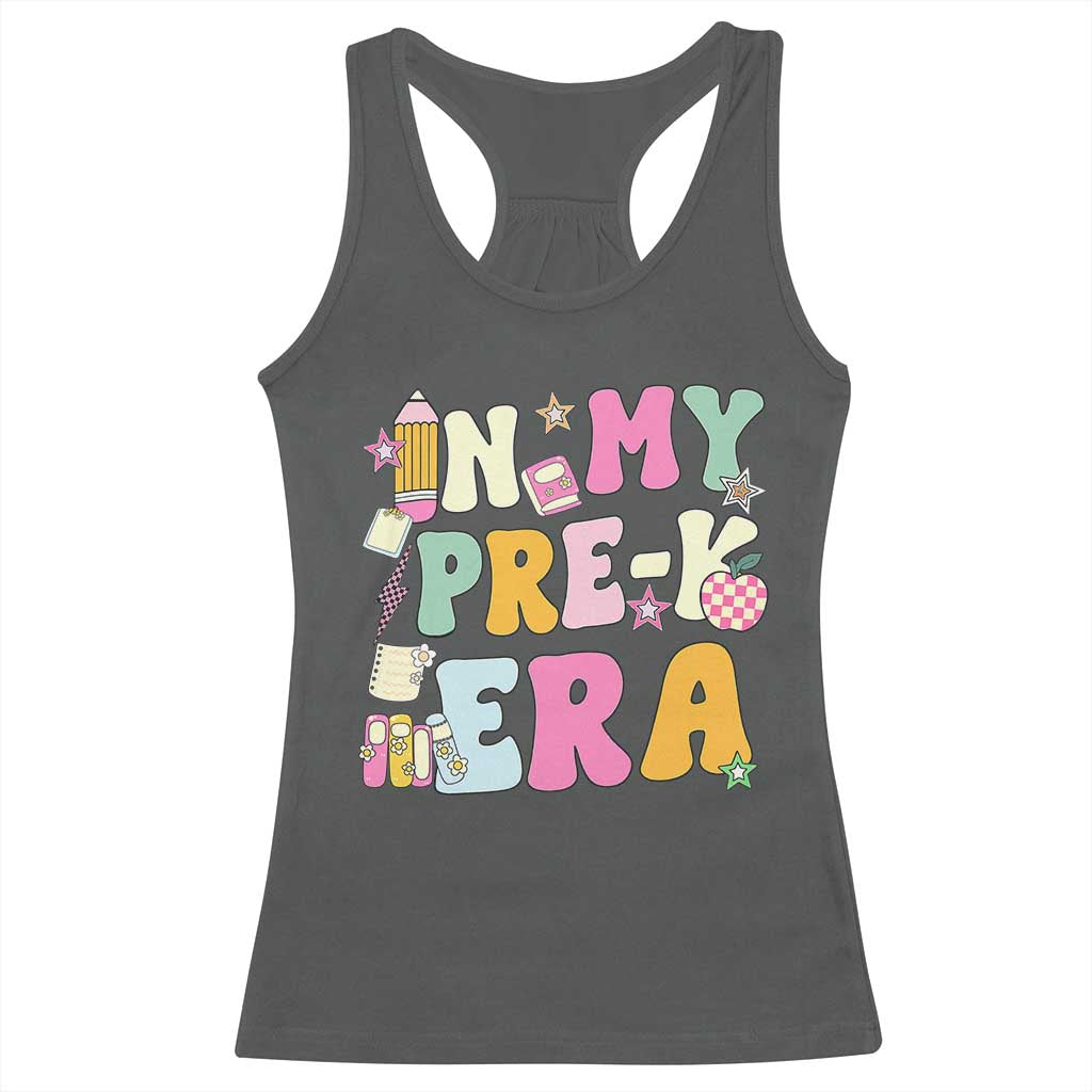 In My Pre-K Era Racerback Tank Top Girl Back To School Cute PreSchool Teacher - Wonder Print Shop