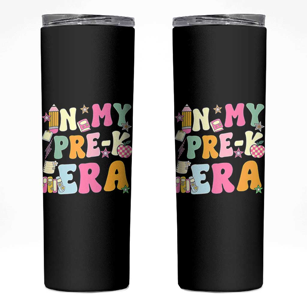 In My Pre-K Era Skinny Tumbler Girl Back To School Cute PreSchool Teacher - Wonder Print Shop