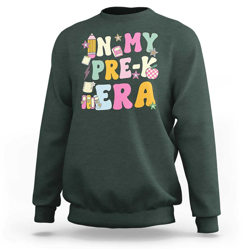 In My Pre-K Era Sweatshirt Girl Back To School Cute PreSchool Teacher - Wonder Print Shop