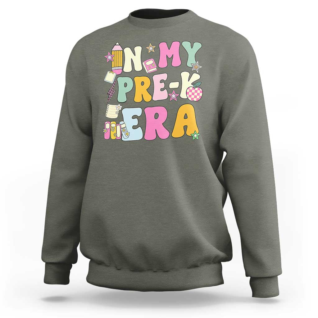 In My Pre-K Era Sweatshirt Girl Back To School Cute PreSchool Teacher - Wonder Print Shop