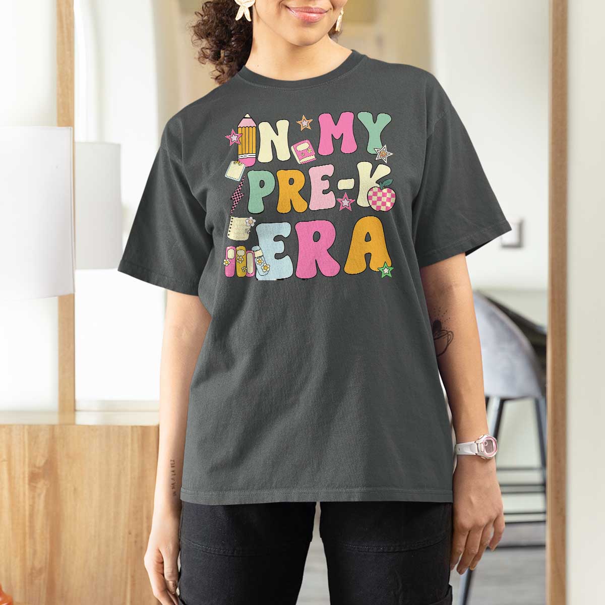 In My Pre-K Era T Shirt For Women Girl Back To School Cute PreSchool Teacher - Wonder Print Shop