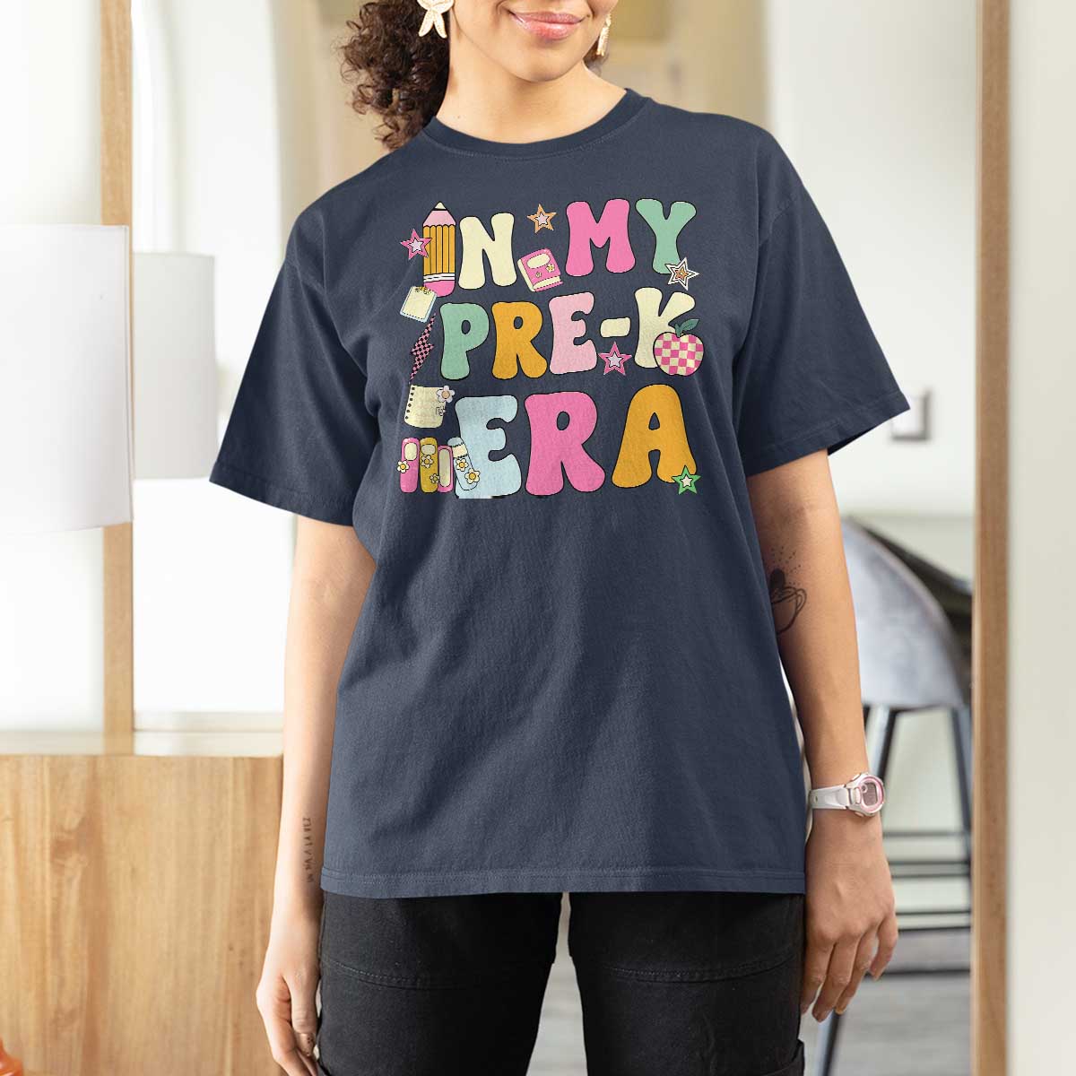 In My Pre-K Era T Shirt For Women Girl Back To School Cute PreSchool Teacher - Wonder Print Shop