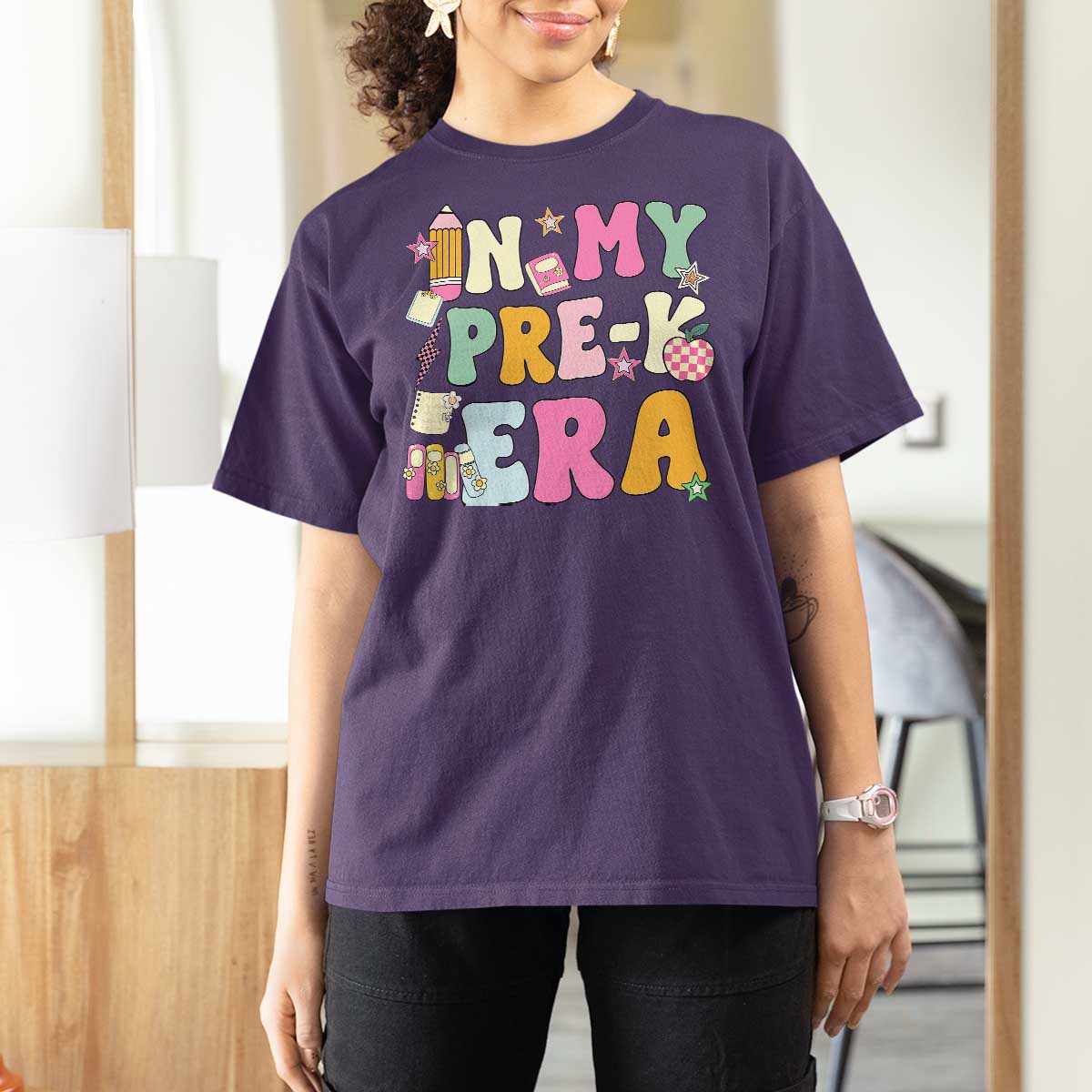 In My Pre-K Era T Shirt For Women Girl Back To School Cute PreSchool Teacher - Wonder Print Shop