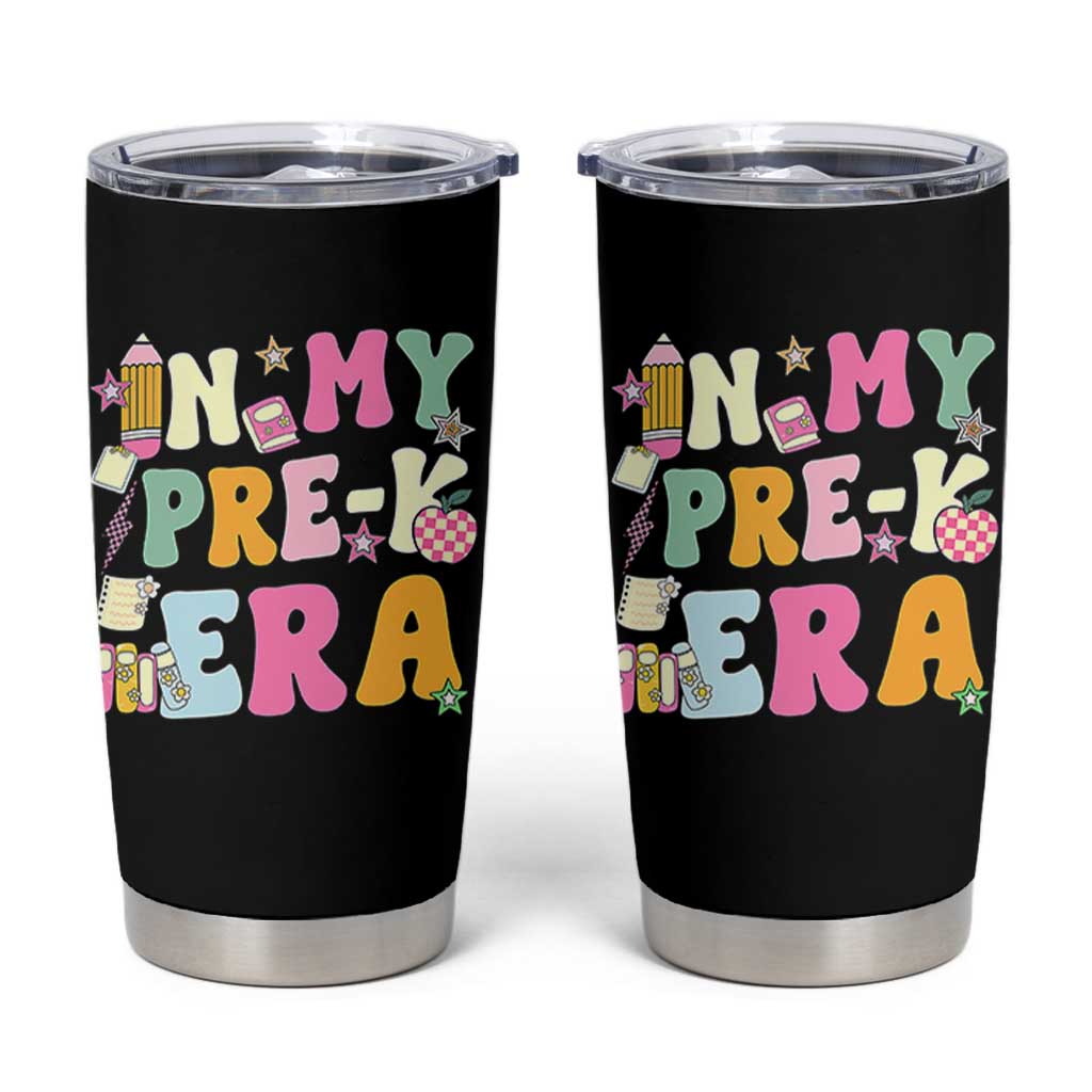 In My Pre-K Era Tumbler Cup Girl Back To School Cute PreSchool Teacher - Wonder Print Shop