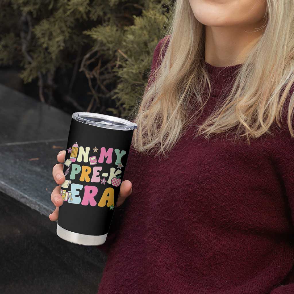 In My Pre-K Era Tumbler Cup Girl Back To School Cute PreSchool Teacher - Wonder Print Shop