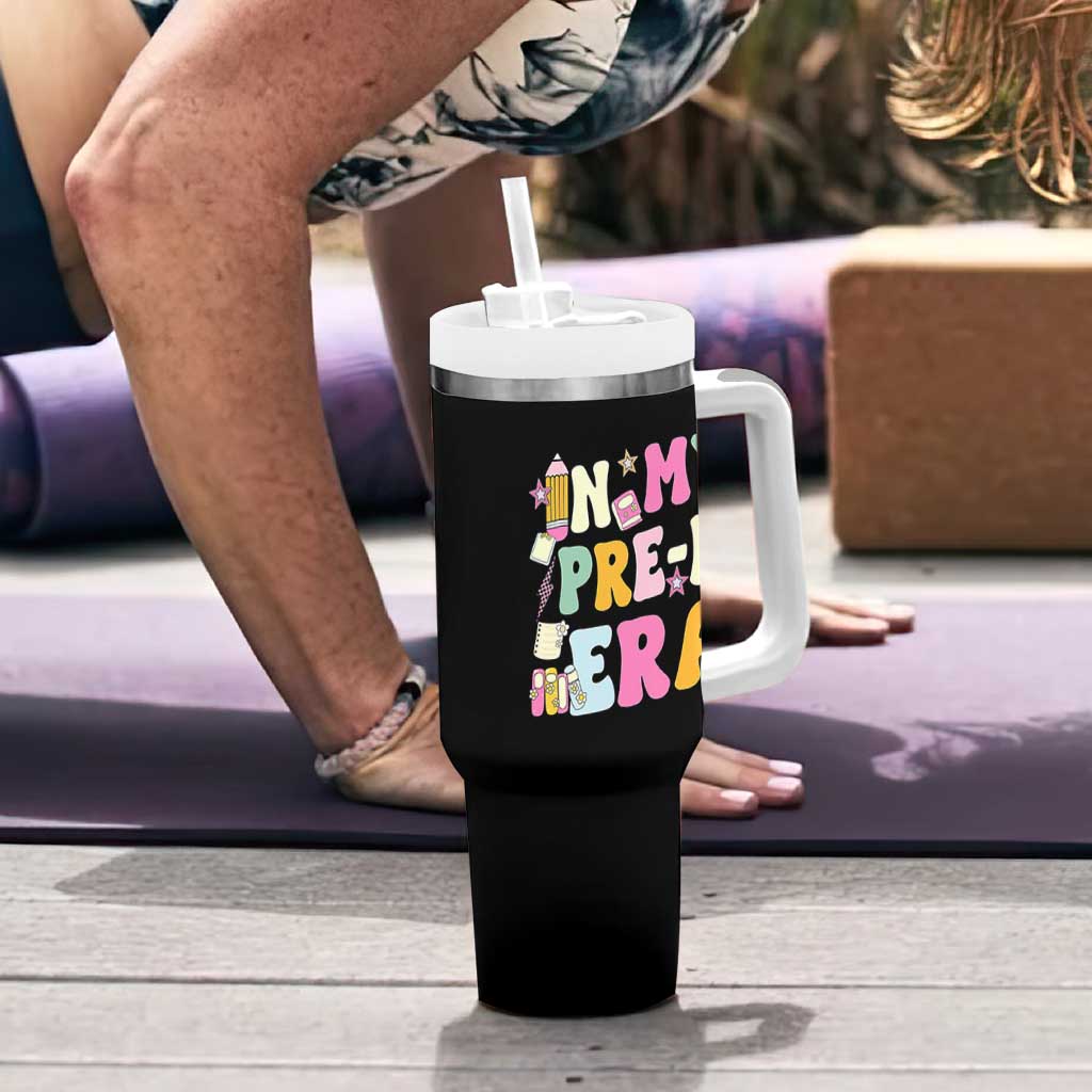 In My Pre-K Era Tumbler With Handle Girl Back To School Cute PreSchool Teacher - Wonder Print Shop