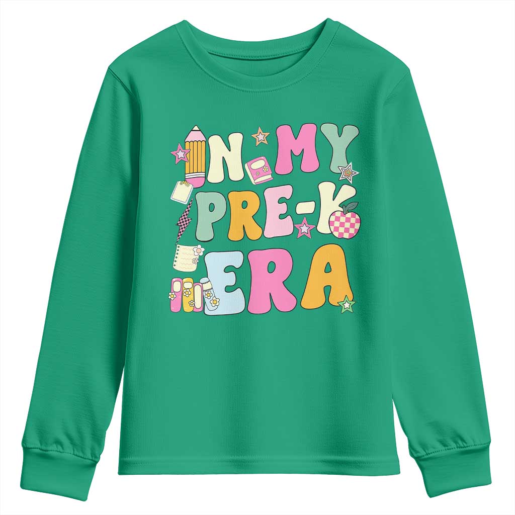 In My Pre-K Era Youth Sweatshirt Girl Back To School Cute PreSchool Teacher - Wonder Print Shop