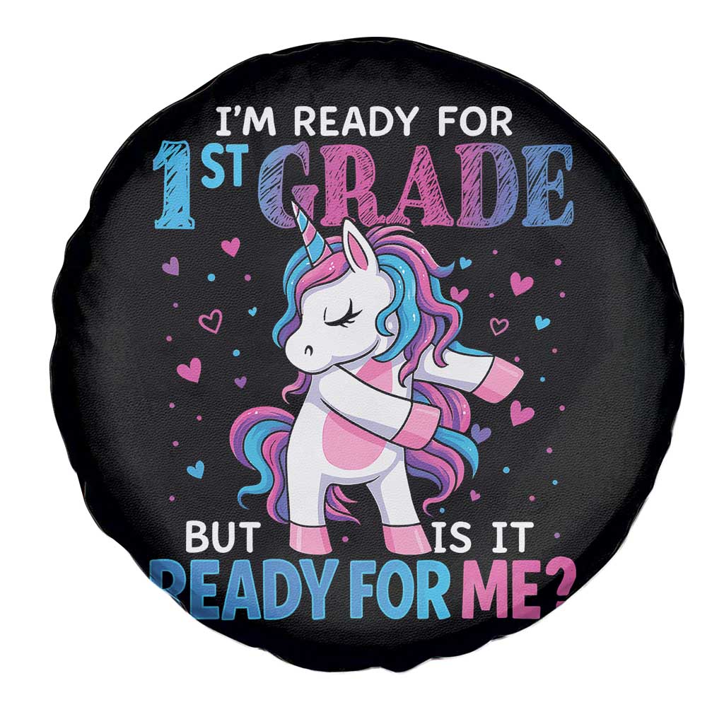 Funny Back To School 1st Grade Spare Tire Cover First Grade Unicorn Girls - Wonder Print Shop