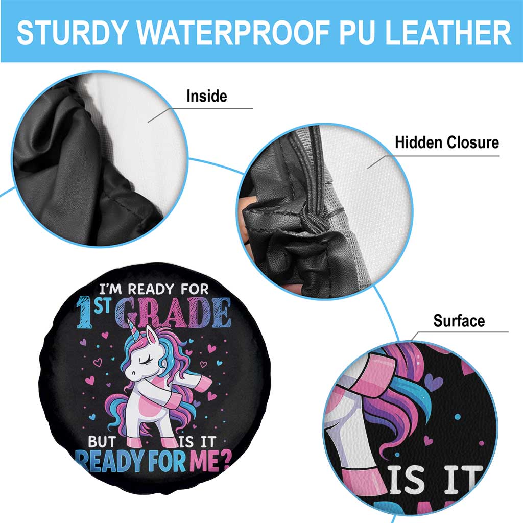 Funny Back To School 1st Grade Spare Tire Cover First Grade Unicorn Girls - Wonder Print Shop