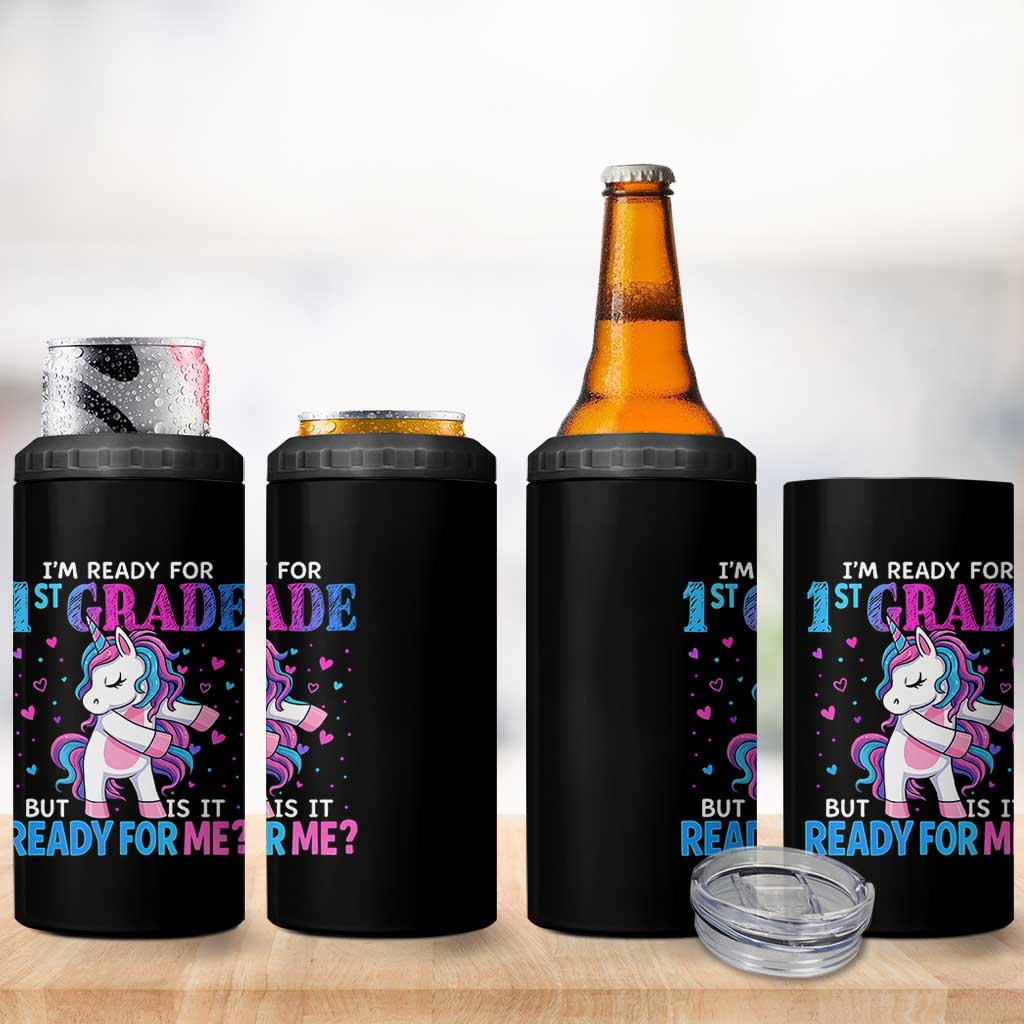 Funny Back To School 1st Grade 4 in 1 Can Cooler Tumbler First Grade Unicorn Girls - Wonder Print Shop