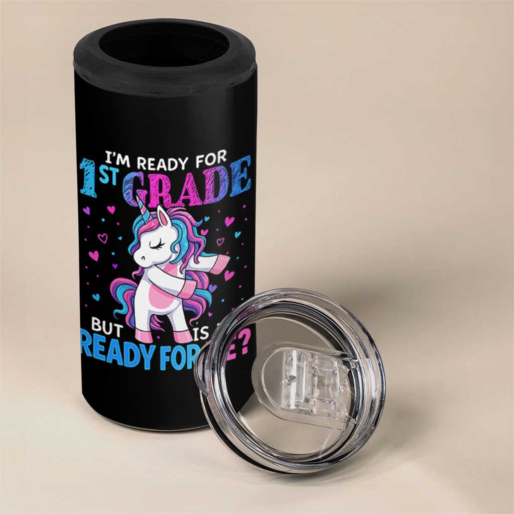 Funny Back To School 1st Grade 4 in 1 Can Cooler Tumbler First Grade Unicorn Girls - Wonder Print Shop