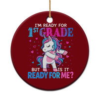 Funny Back To School 1st Grade Ceramic Ornament First Grade Unicorn Girls - Wonder Print Shop