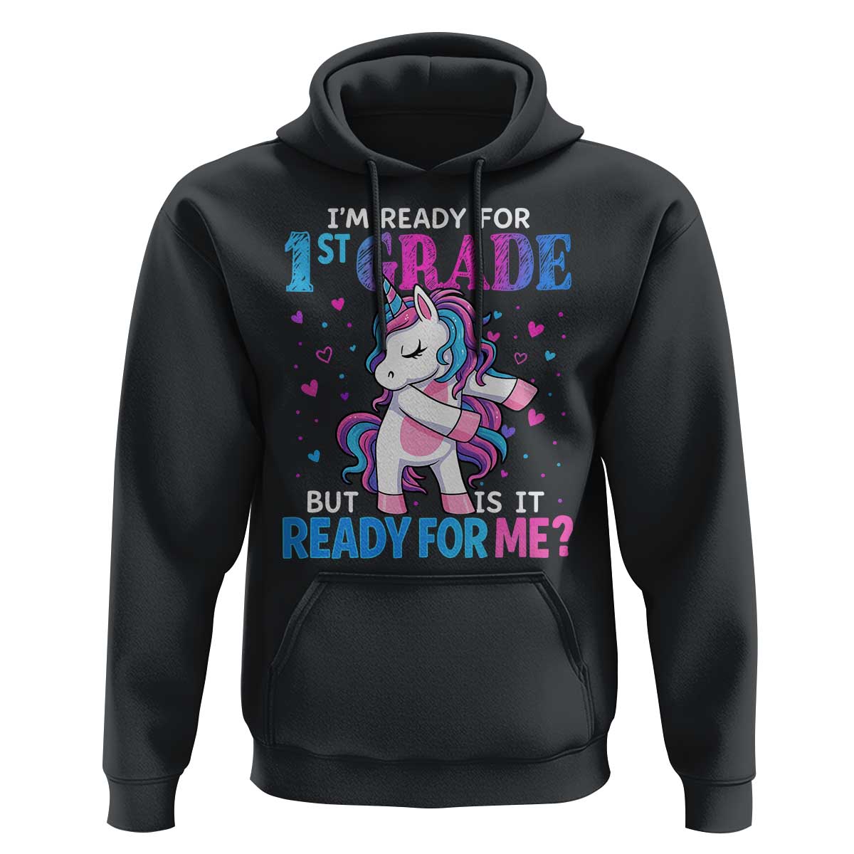 Funny Back To School 1st Grade Hoodie First Grade Unicorn Girls - Wonder Print Shop